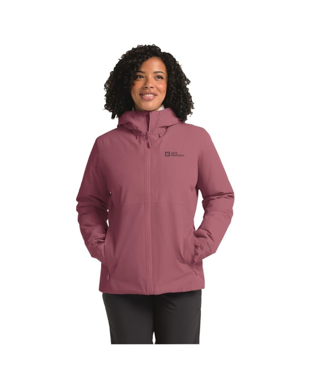 Women's Jack Wolfskin Wisper Waterproof Insulated Hooded Jacket - Raisin