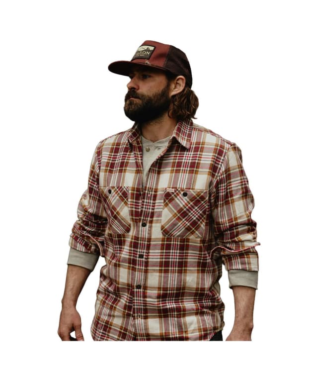 Men's Filson The Rangeland Plaid Flannel Shirt - Red / Brown Plaid