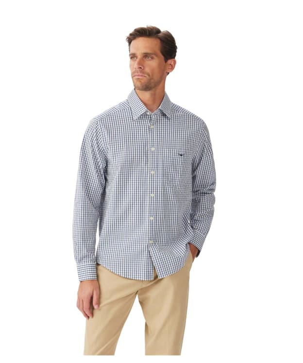 Men's R.M. Williams Augusta Classic Poplin Shirt - White / Blue