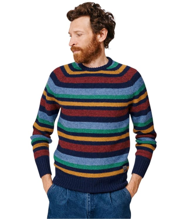 Men's Aubin Prestwick Shetland Stripe Crew Sweater - Stripe