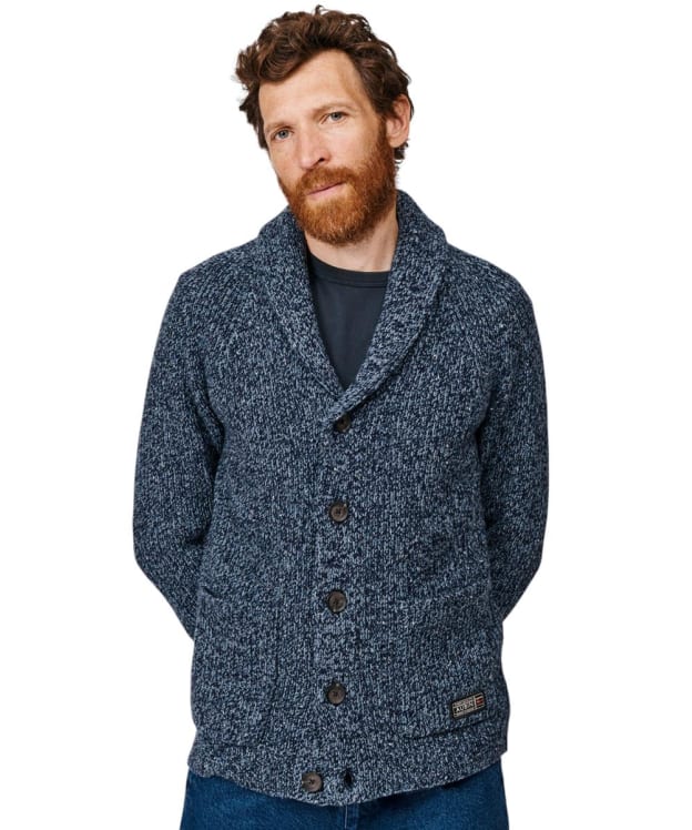 Men's Aubin Studham Shawl Collar Cardigan - Blue Mix