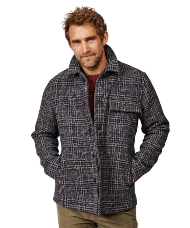 Men's Aubin Nettleham Wool Jacket - Navy / Brown Check