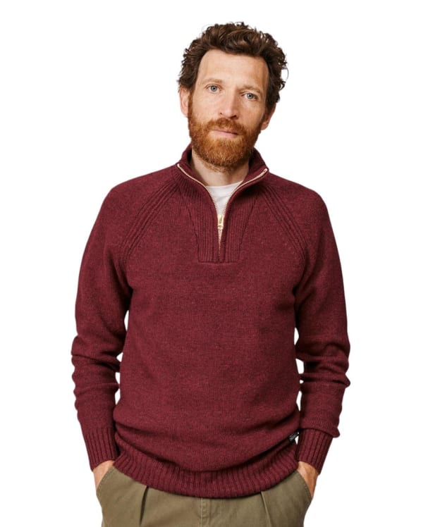 Men's Aubin Pelham Zip Neck Sweater - Port