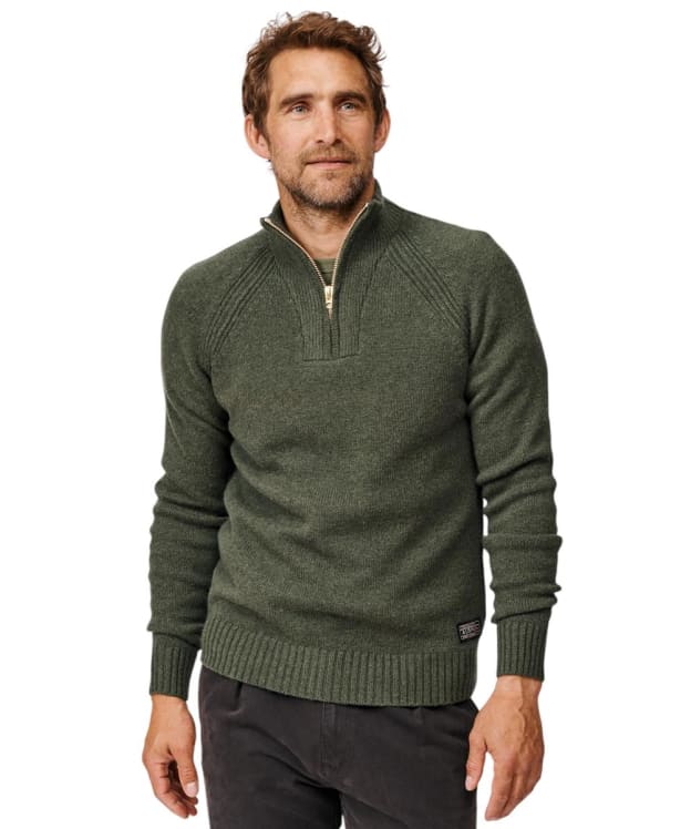 Men's Aubin Pelham Zip Neck Sweater - Dark Green