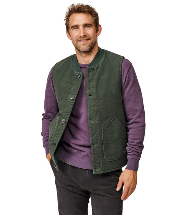 Men's Aubin Calder Moleskin Gilet - Dark Green