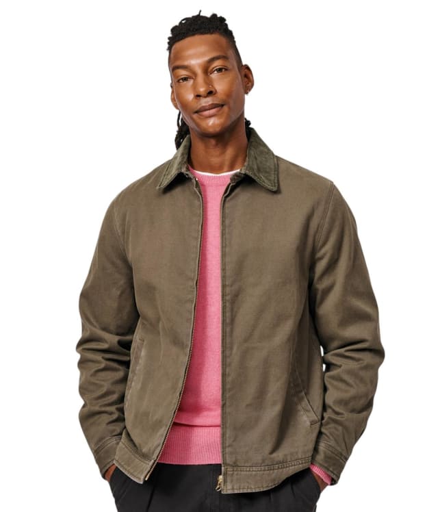 Men's Aubin Newland Canvas Harrington Jacket - Khaki