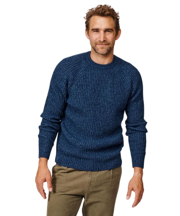 Men's Aubin Ray Fisherman Rib Crew Neck Sweater - Blue Mix