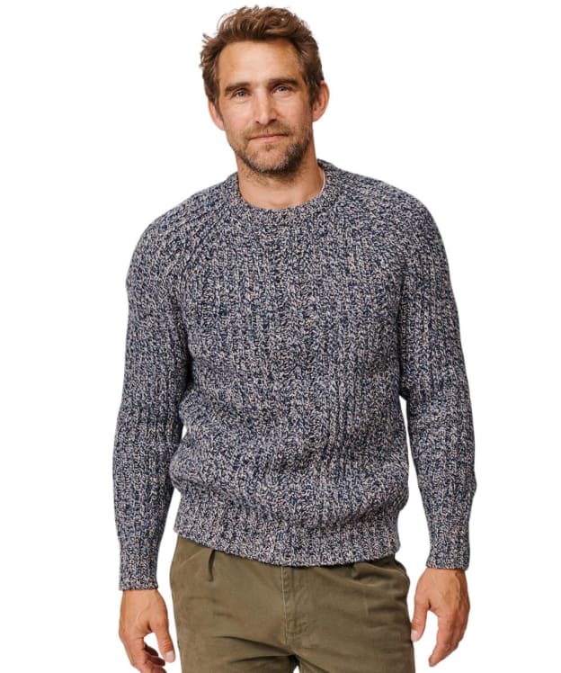 Men's Aubin Gunby Fisherman Rib Sweater - Blue Twist