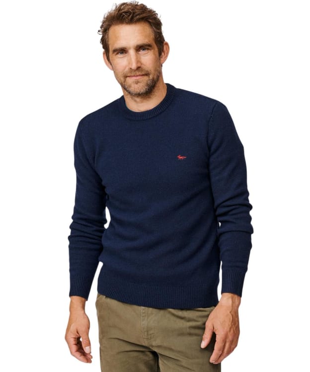 Men's Aubin Philips Lambswool Crew Neck Jumper - Navy