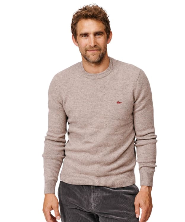 Men's Aubin Philips Lambswool Crew Neck Jumper - Stone