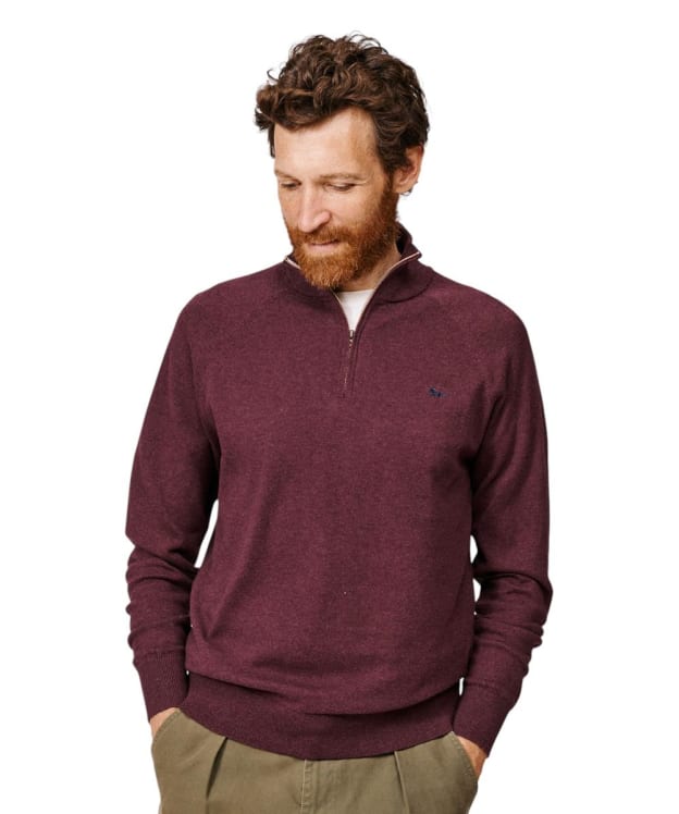 Men's Aubin Bonby Zip Neck Sweater - Bordeaux