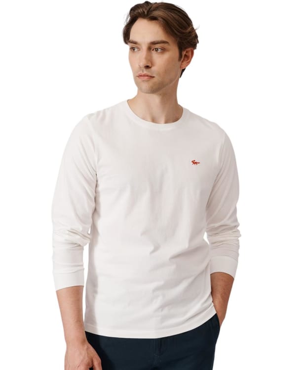 Men's Aubin Buttermere Long Sleeve Organic Cotton T-Shirt - White