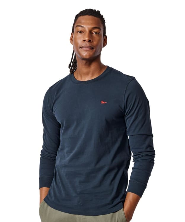Men's Aubin Buttermere Long Sleeve Organic Cotton T-Shirt - Navy