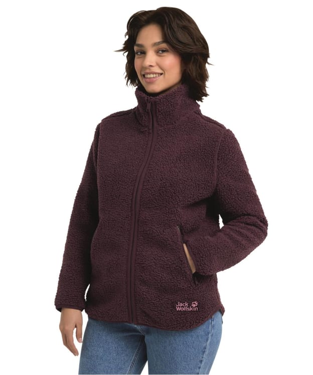 Women's Jack Wolfskin High Curl Sherpa Fleece Jacket - Amarant