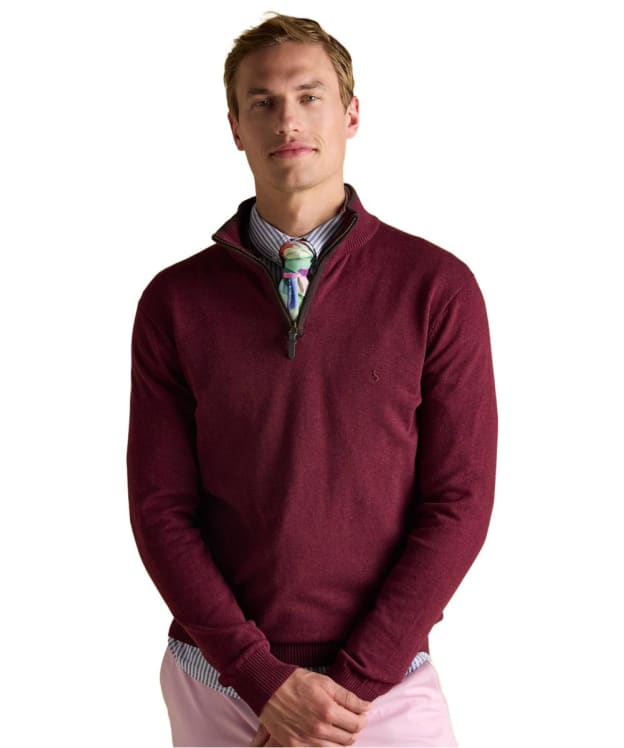 Men's Joules Hillside Quarter Zip Jumper - Burgundy Red