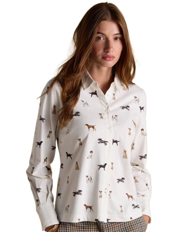 Women's Joules X Eleanor Tomlinson Jersey Shirt - Cream Dogs