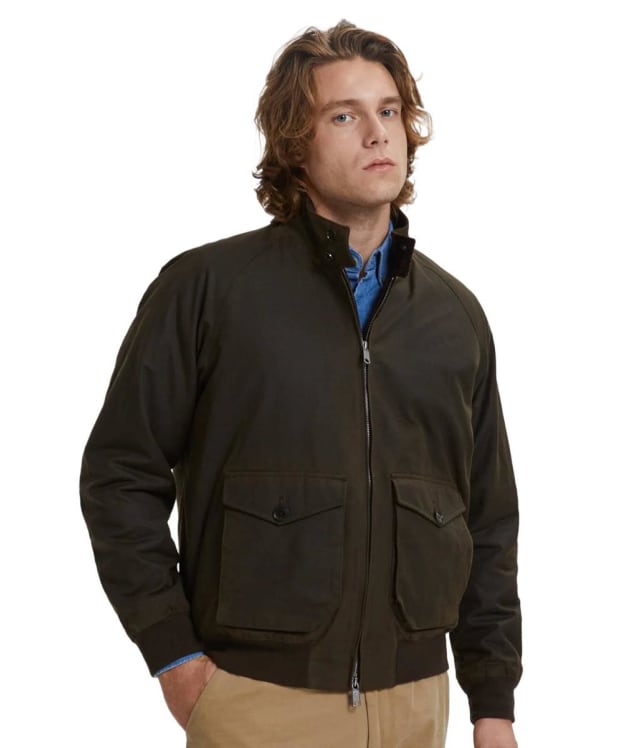 Men's Baracuta G9 Waxed Harrington Jacket - Deep Moss