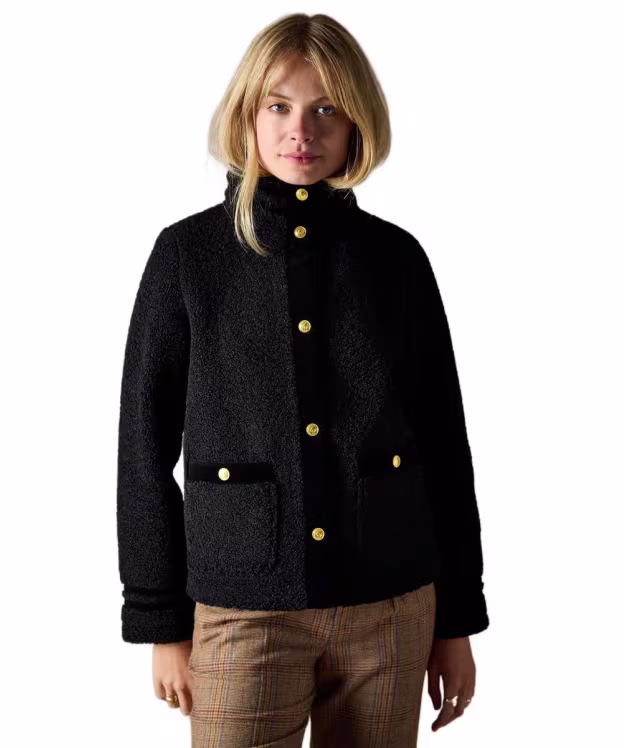 Women's Joules Fleur Fleece Jacket - Black