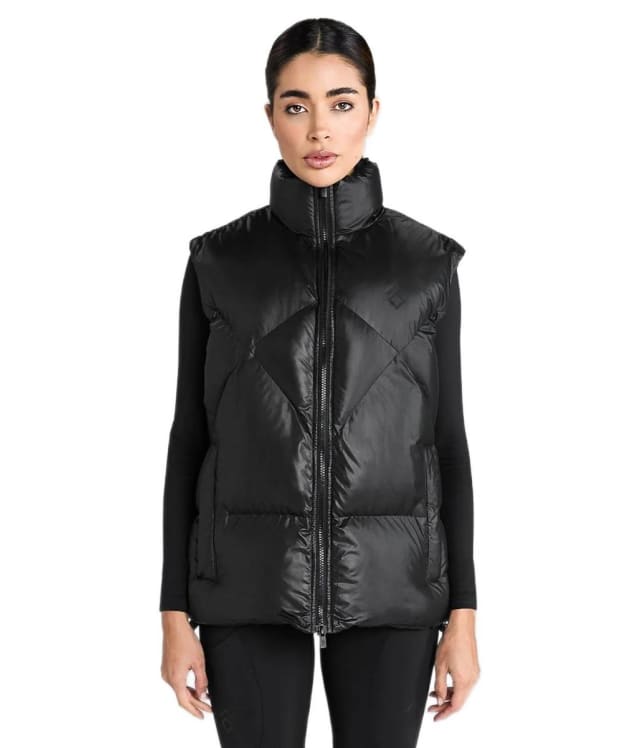 Women's Aztec Diamond Heavy Quilted Gilet - Black