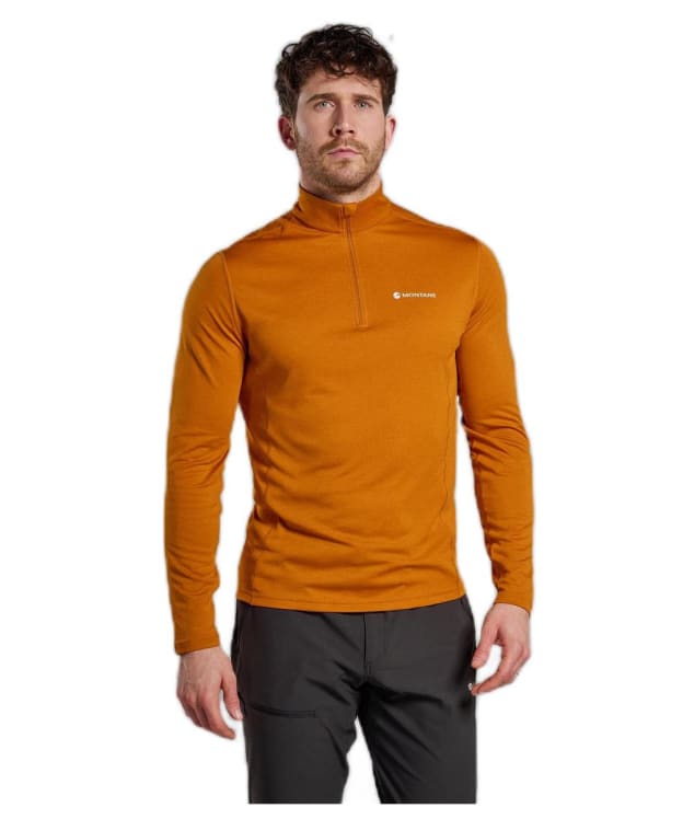 Men's Montane Dart Zip Neck Long Sleeve T-Shirt - Amber