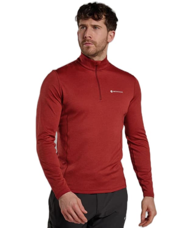 Men's Montane Dart Zip Neck Long Sleeve T-Shirt - Dark Maple