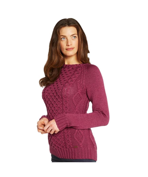 Women's Dubarry Shanley Aran Merino Wool Sweater - Clover