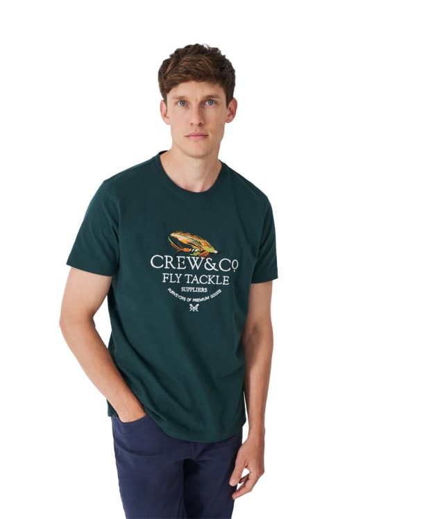 Men's Crew Clothing Fly Fish Tee - Bottle Green