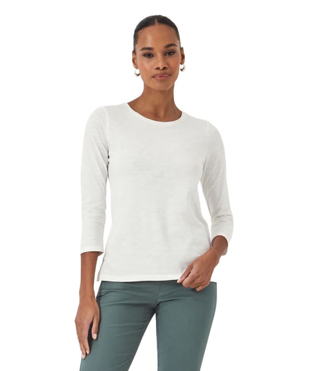 Women's Crew Clothing Crew Neck 3/4 Sleeve Slub T-Shirt - White