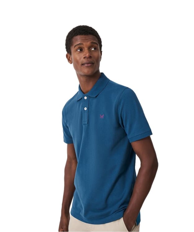 Men's Crew Clothing Classic Pique Polo Shirt - Moroccan Blue