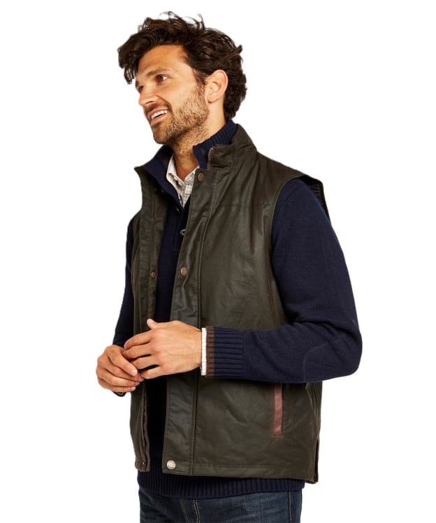 Men's Dubarry Mayfly Wax Cotton Gilet - Olive