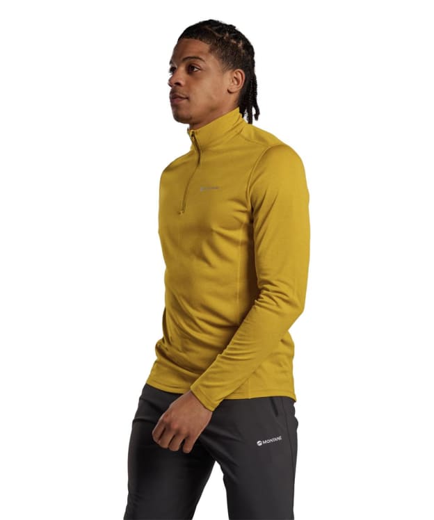 Men's Montane Dart Zip Neck Long Sleeve T-Shirt - Ginkgo Gold