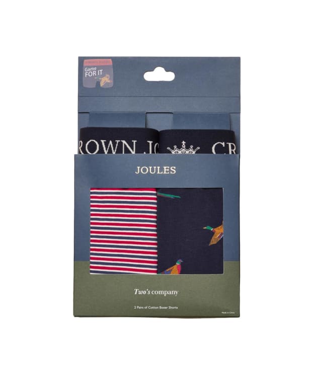 Men's Joules Crown Joules Boxer Shorts - 2 Pack - Orange / Navy