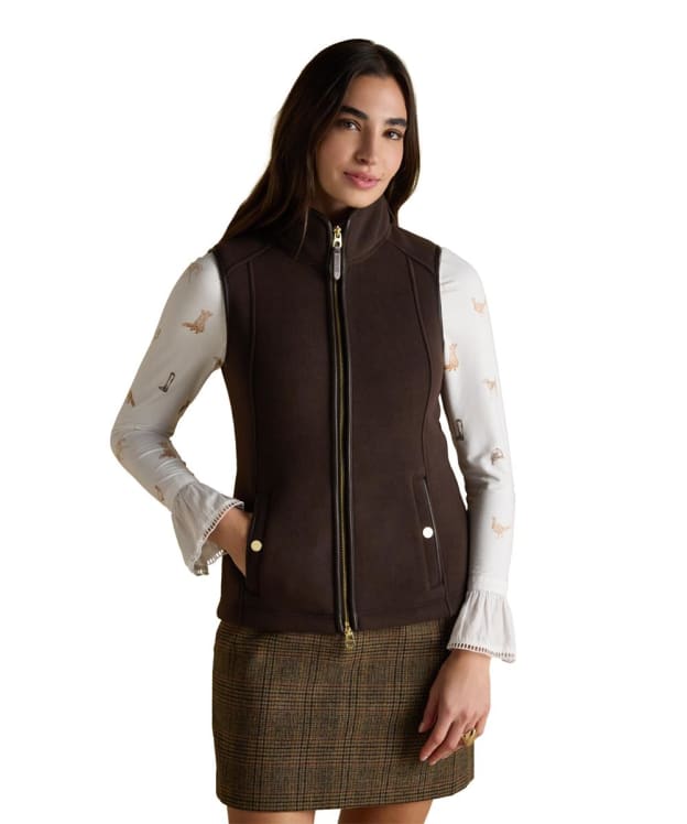 Women's Joules Heritage Fleece Gilet - Brown