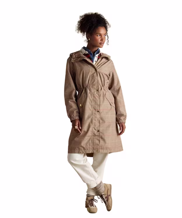 Women's Joules Holkham Waterproof Packable Raincoat - Holton Check