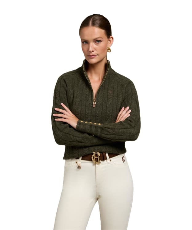 Women's Holland Cooper Bridget Quarter Zip Knit - Forest Green