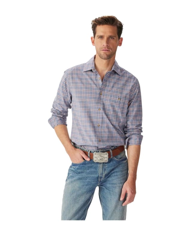 Men's R.M. Williams Toukley Regular Poplin Shirt - Blue / White / Red