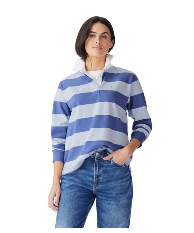 Women's R.M. Williams Narran Stripe Rugby Shirt - Blue