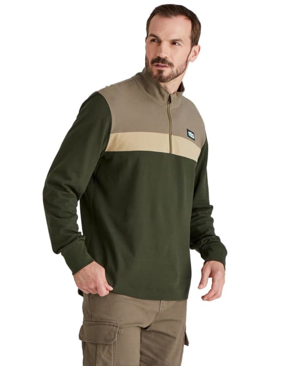 Ridgeline Backslider Rugby Top - Olive Multi Patchwork