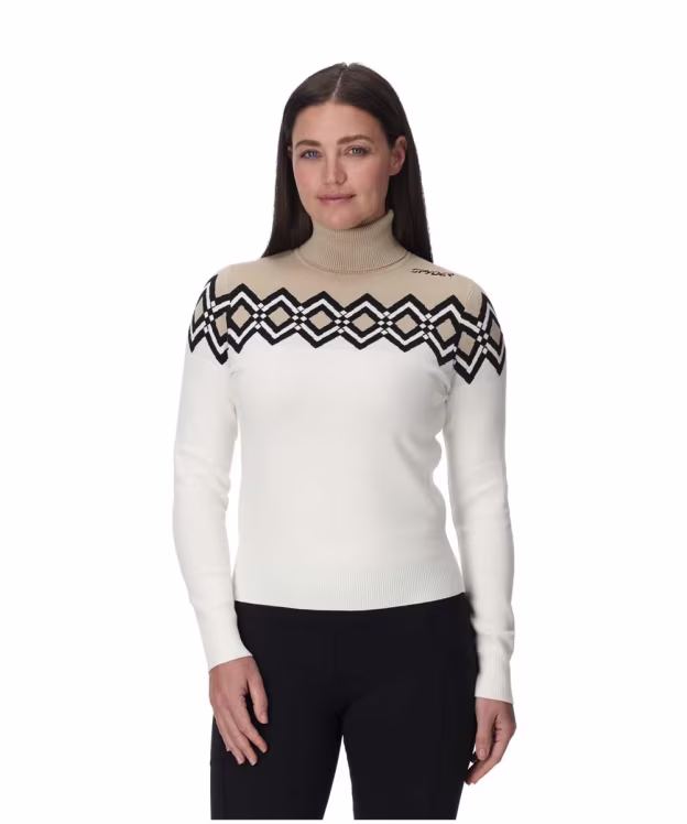 Women's Spyder Stellar Ski Turtle Neck Sweater - White