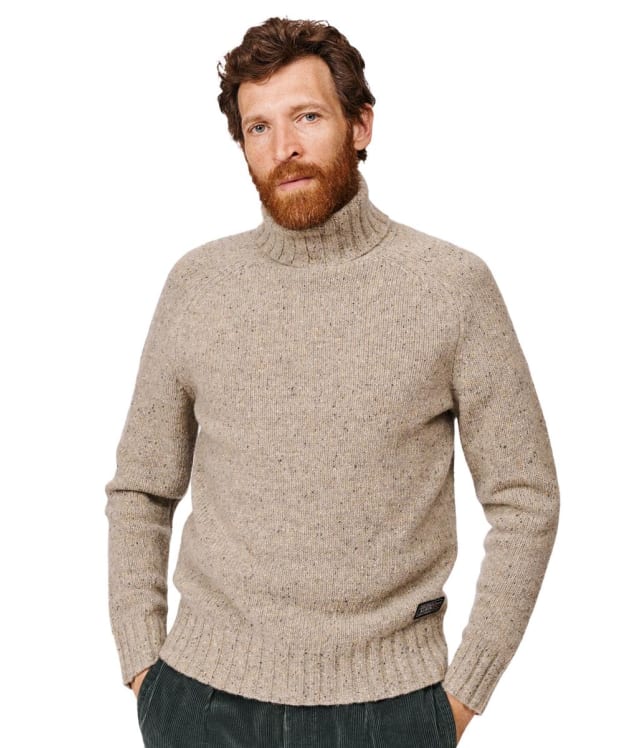 Men's Aubin Caster Donegal Roll Neck Sweater - Natural