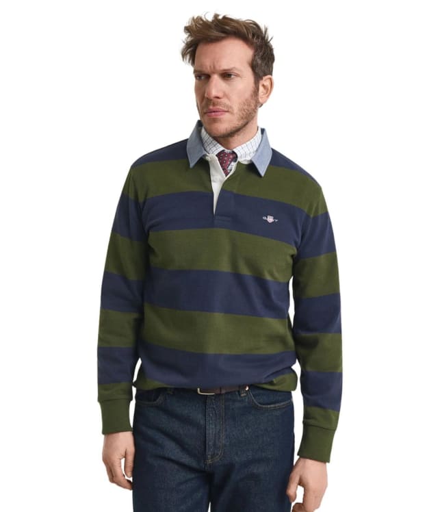 Men's GANT Regular Fit Chambray Stripe Heavy Rugger - Country Green