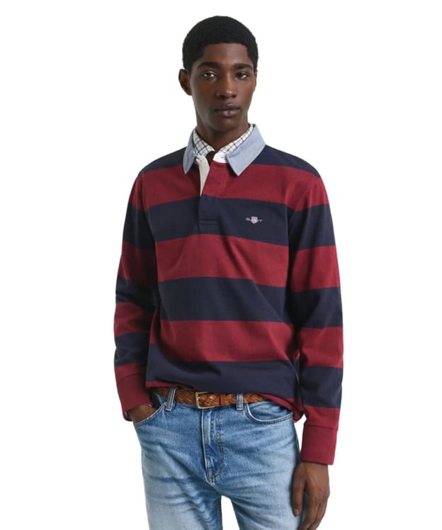 Men's GANT Regular Fit Chambray Stripe Heavy Rugger - Plumped Red