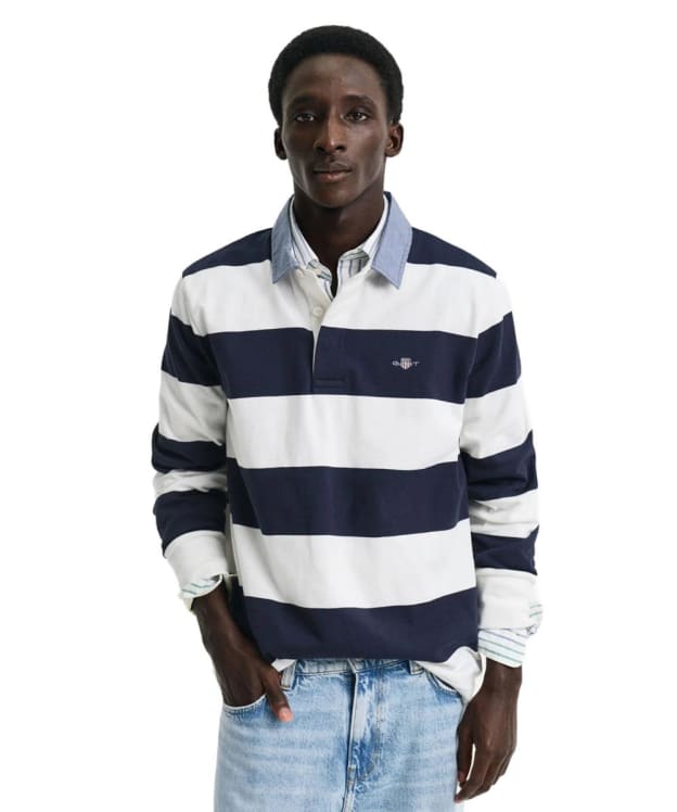 Men's GANT Regular Fit Chambray Stripe Heavy Rugger - Eggshell