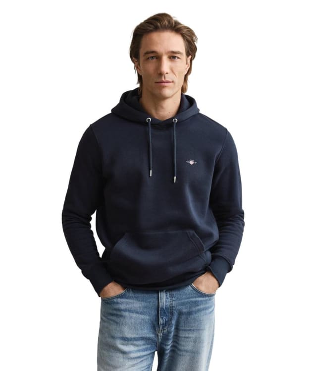 Men's GANT Regular Shield Hoodie - Evening Blue