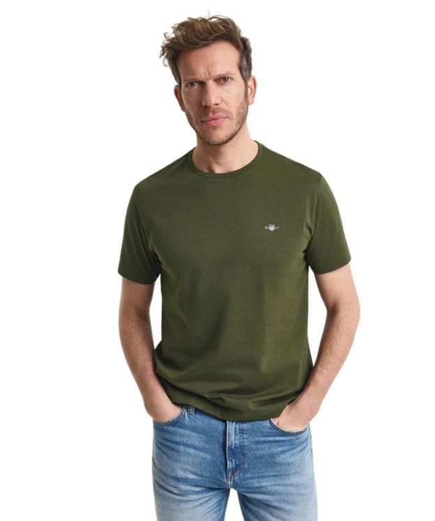 Men's GANT Regular Shield Short Sleeve Cotton T-Shirt - Country Green