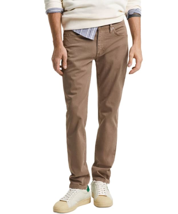 Men's GANT Slim Fit Mid Rise Desert Jeans - Desert Brown