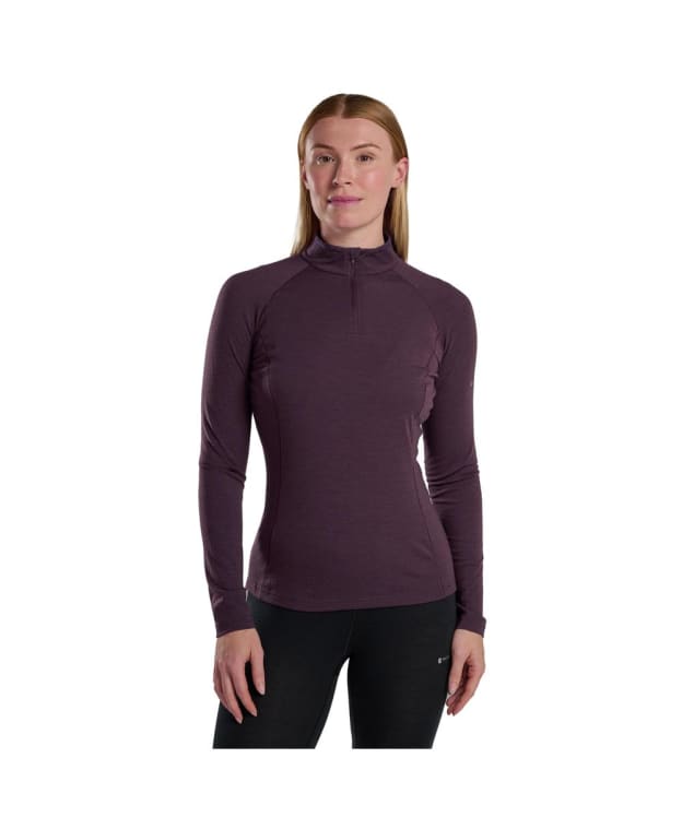 Women's Montane Malli Long Sleeve Merino Baselayer Zip T-Shirt - Mulberry