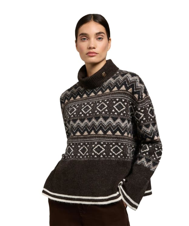 Women's Holland Cooper Antonia Fairilse Roll Neck Knit - Chocolate