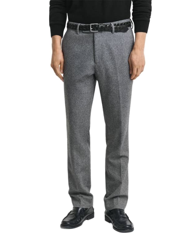 Men's GANT Flannel Herringbone Suit Pants - Antracite Melange