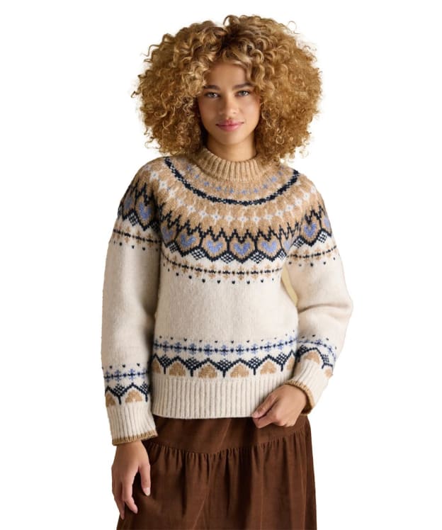 Women's Joules Charlie Fairisle Knitted Jumper - Cream
